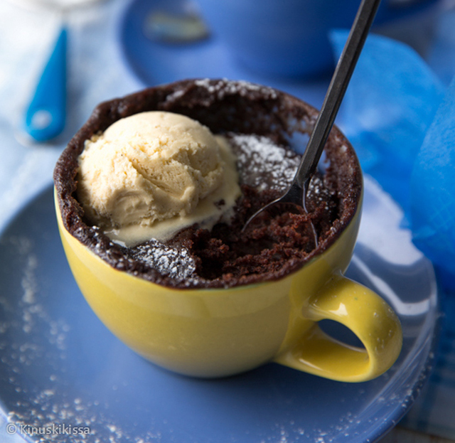 Suklaiset mukikakut – chocolate mug cakes