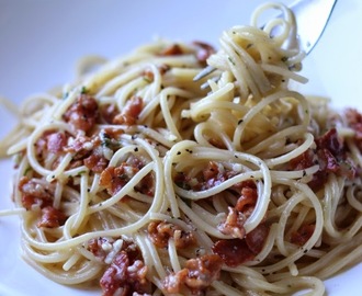 Spagetti carbonara eli miilunpolttajan spagetti