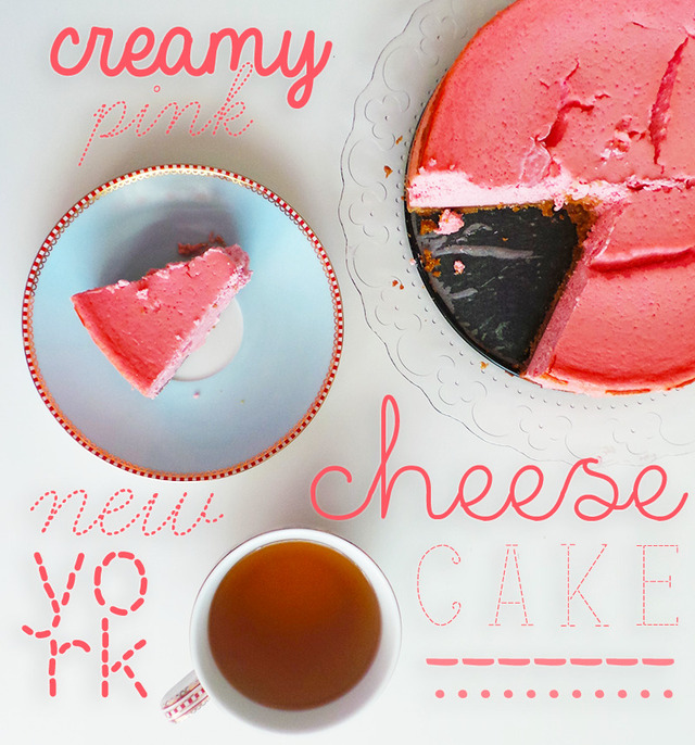 Creamy pink New York cheesecake