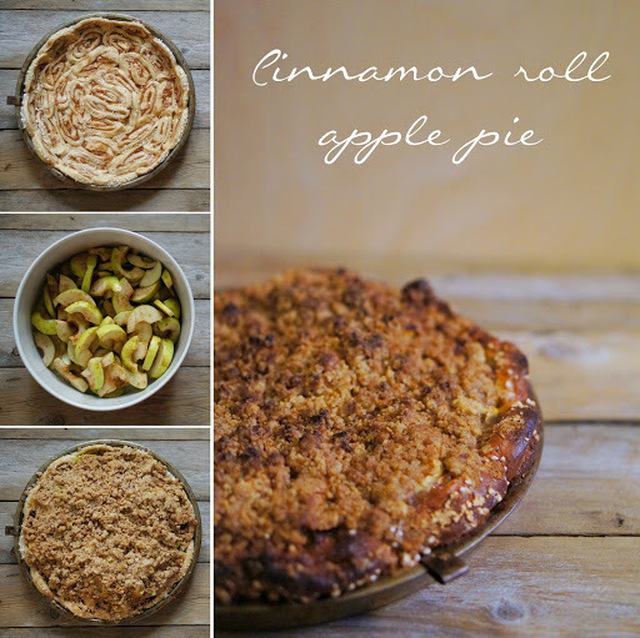 Korvapuusti-omenapiirakka / Cinnamon roll apple pie