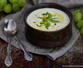 Ajo Blanco - valkoinen gazpacho (gluteeniton, vegaani, kosher)