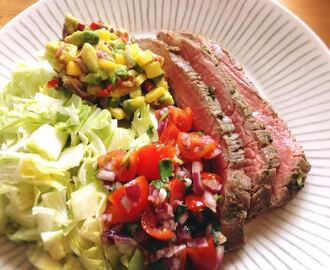 Limemarinoitu flank steak uunissa