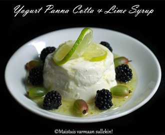 Jogurtti Panna Cotta & limesiirappi