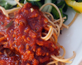 165 - resepti: helppo tomaatti-jauheliha kastike ja täysjyväspagettia