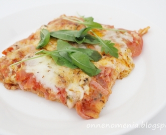 Helppo kinkku-tomaatti-mozzarella- pizza
