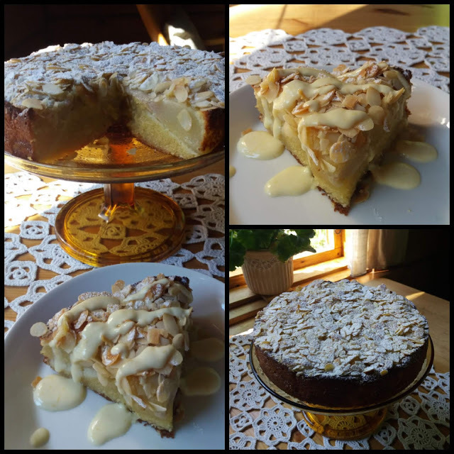 Manteli-päärynäkakku/ Almond Pear Cake (20 cm)