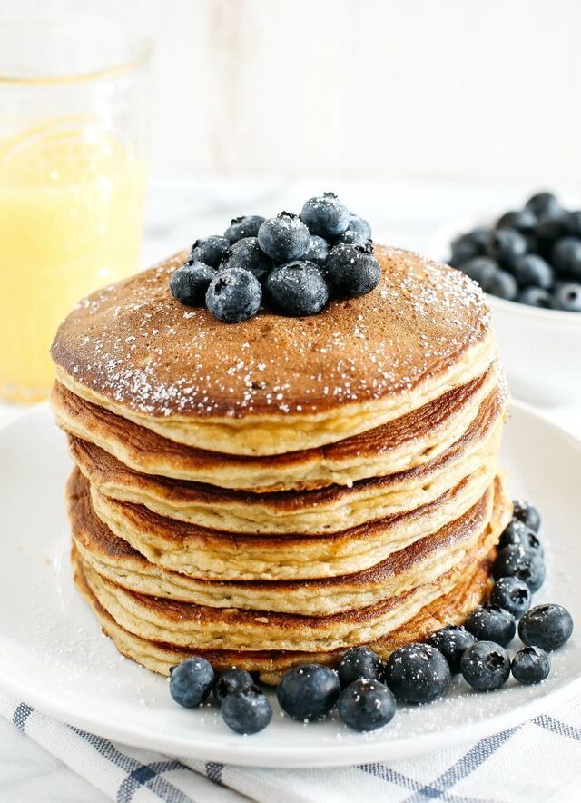Blueberry Banana Almond Flour Pancakes