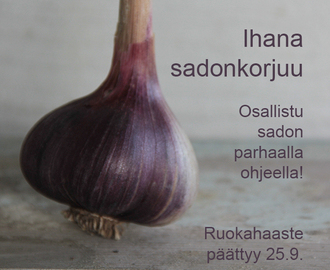 Oi ihana sadonkorjuu! Osallistu ruokahaasteeseen tänään!