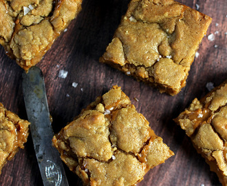 Salted dulce de leche blondies