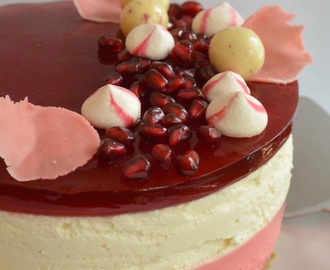 Pomegranate-Rose Water Cheesecake