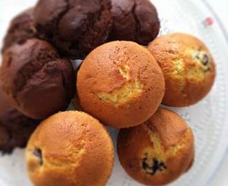 Muffinsit: vanilja-boysenmarja & mansikkasuklaa