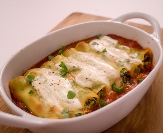 Cannelloni med ricotta og spinat