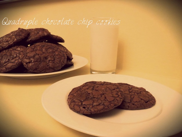 Quadruple chocolate chip cookies