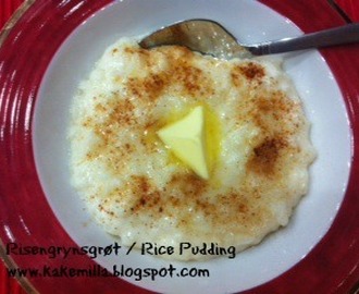 Risengrynsgrøt / Rice Pudding (served hot)