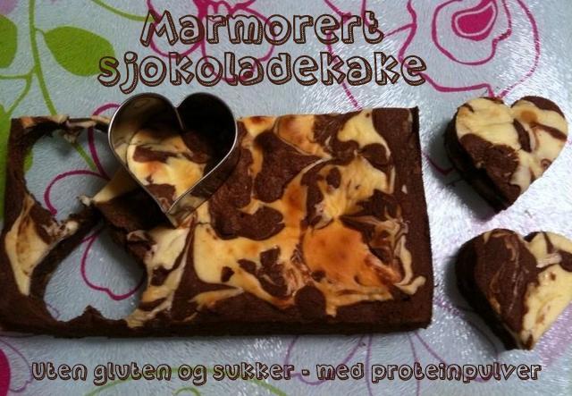 Marmorert sjokoladekake til Valentinesday