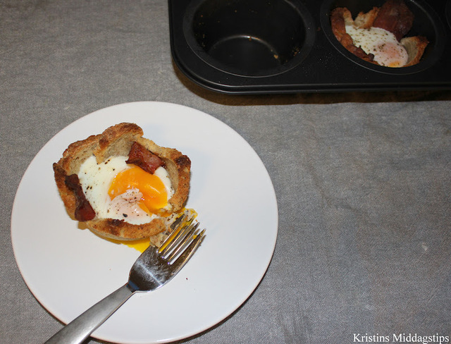 Ovnsbakt egg & bacon i toast