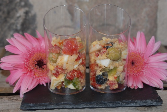 Tapas:Ensalada campera - potet og tunfisk salat
