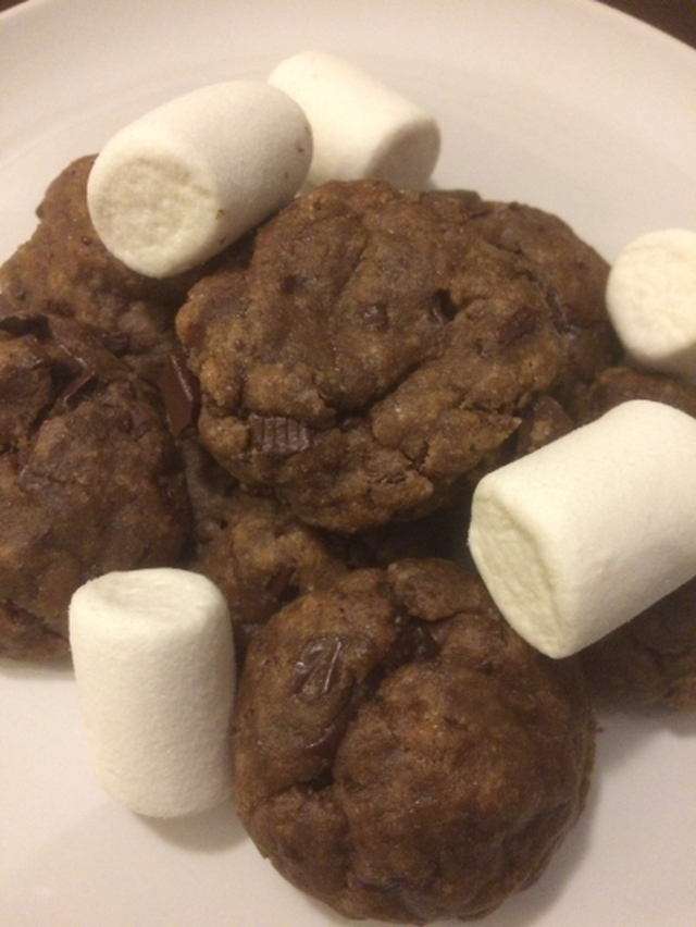 Sjokolade marshmallow cookies