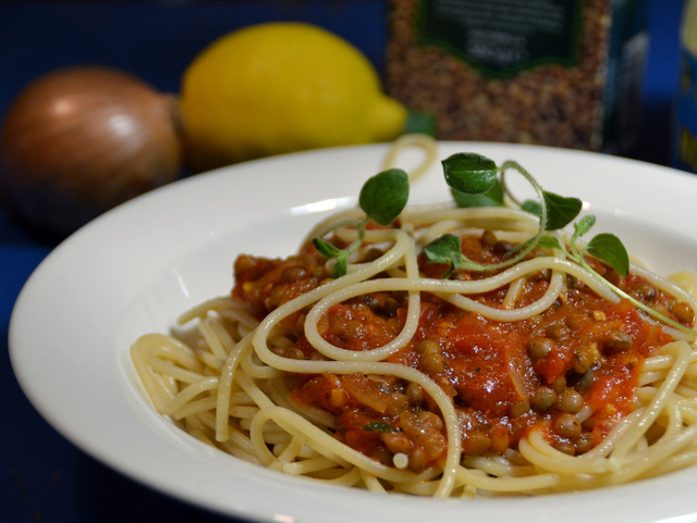 Spaghetti & Ragu Bolognese med linser