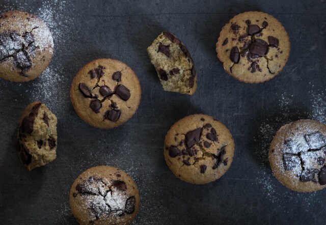 Supersaftige muffins med sjokoladebiter