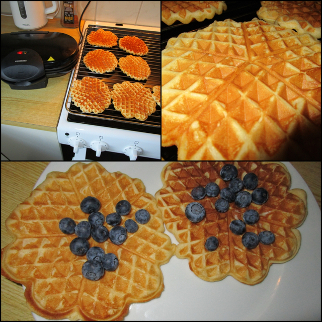 Waffles and blueberry