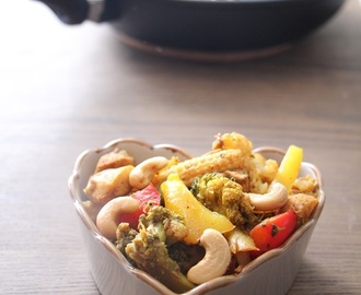 Kyllingwok med curry og cashew