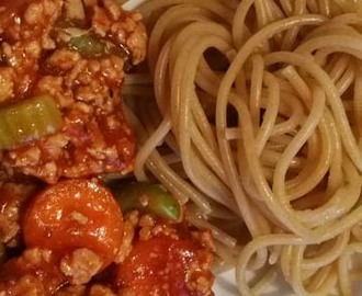 Spagetti Bolognese med champinjong – enkel, sunn og god!