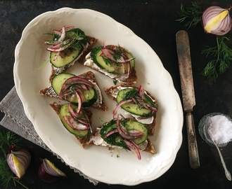 Rustic Cucumber Sandwich on Rye Bread