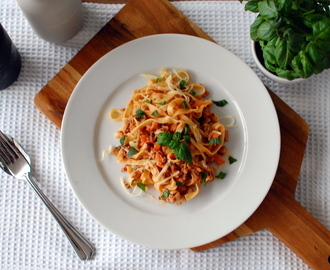 Kremet pasta bolognese