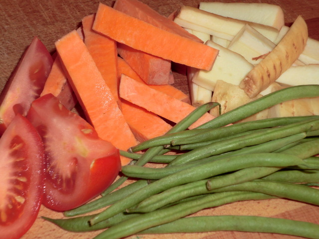 Middag: Nakkekotelett og grønnsaker