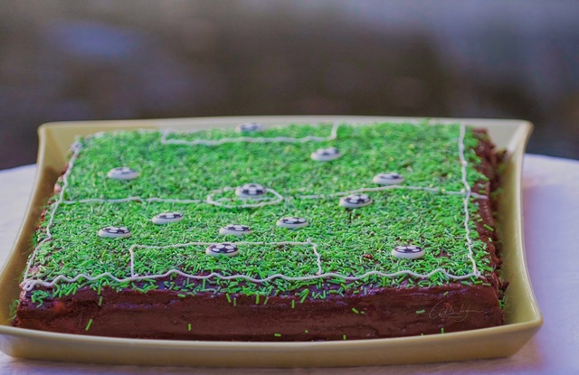 Fotball - bursdag - sjokoladekake