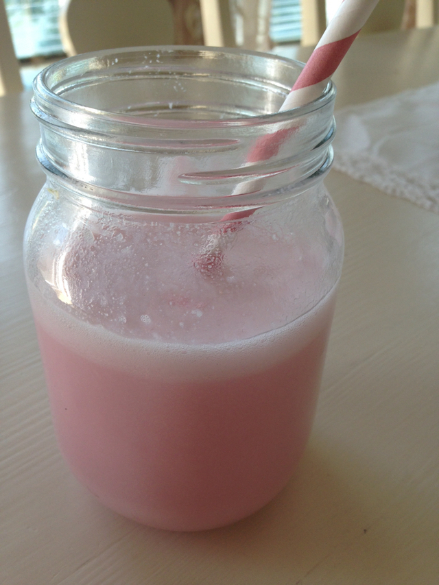 cooling strawberry lassi drink