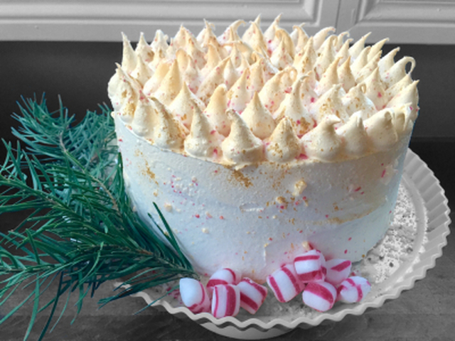 White Chocolate Candy Cane Cake