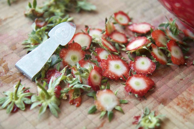 Jordbær- og rabarbrasyltetøy