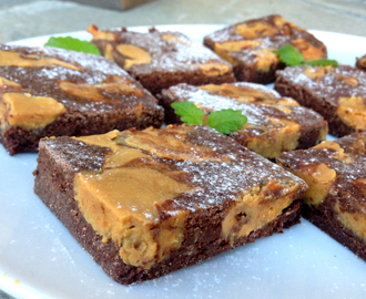 Sunn brownies med innbakt vaniljefudge