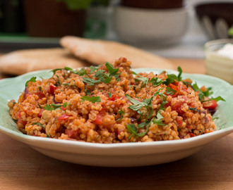 Pilaff med bulgur og kikerter