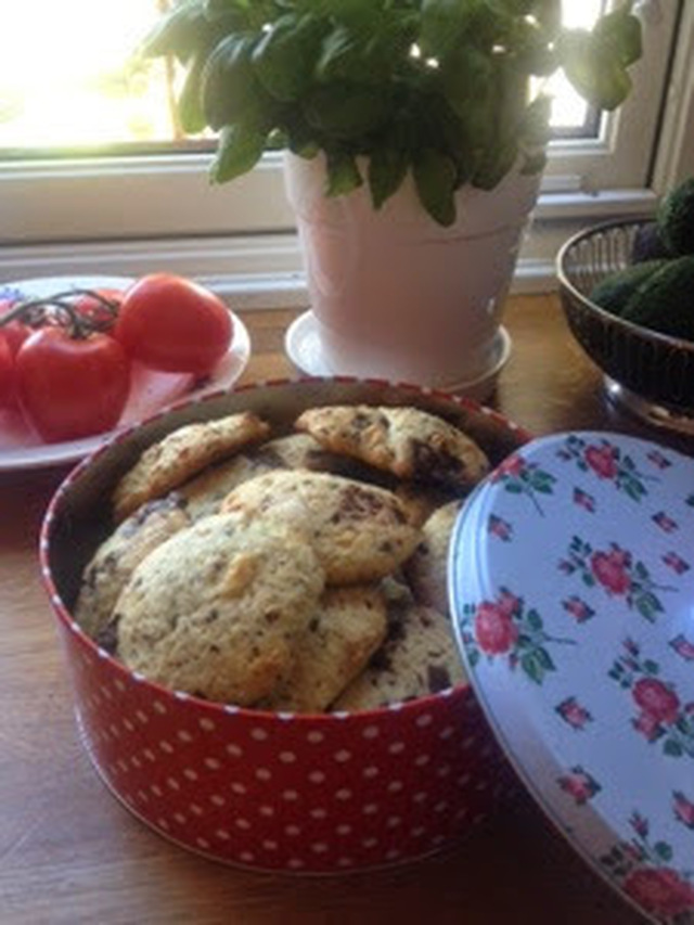 Cookies med tre typer sjokolade