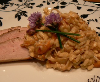 Svinefilet med kantarellrisotto