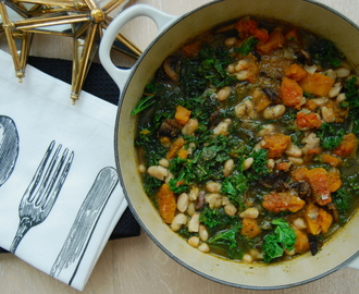 Grønnkål og flaskegresskar suppe