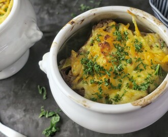 Gratinert løksuppe