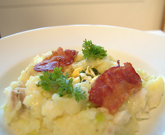 Mors plukkfisk med bacon og eggesmør