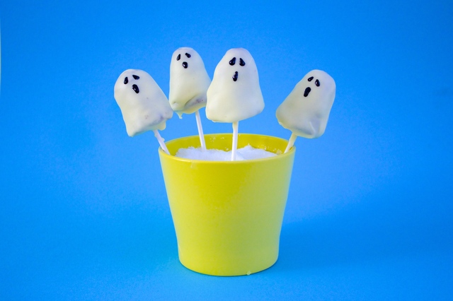 Spøkelse cakepops for Halloween