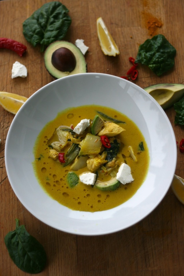 Supersuppe med pak choi, kylling og gurkemeie….. helse i hver munnfull