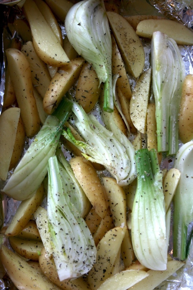 Oksekjøtt med ovnsbakt fennikel og grov pesto