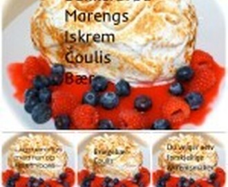 Baked Alaska med bringebærcoulis