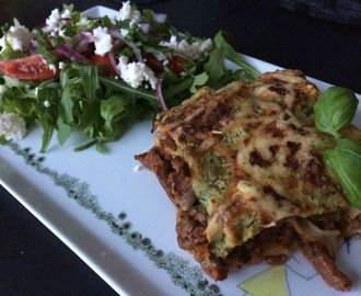 Lasagne med mer grønnsaker og ekstra proteiner.