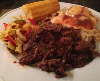 Pulled Beef - revet oksekjøtt - smakfull og enkel middag.