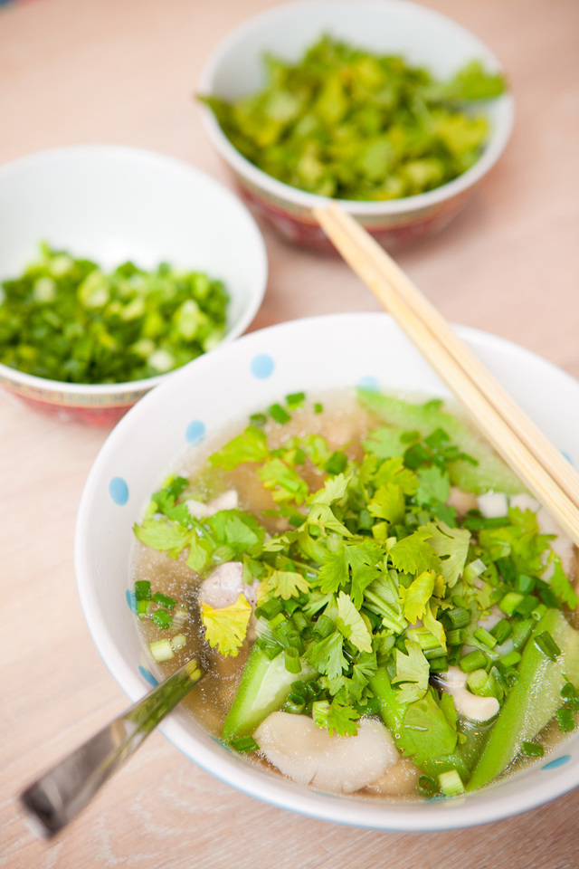 Vietnamesisk kyllingsuppe med squash