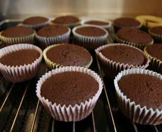 Chocolate cupcakes med Raspberry flavored buttercream