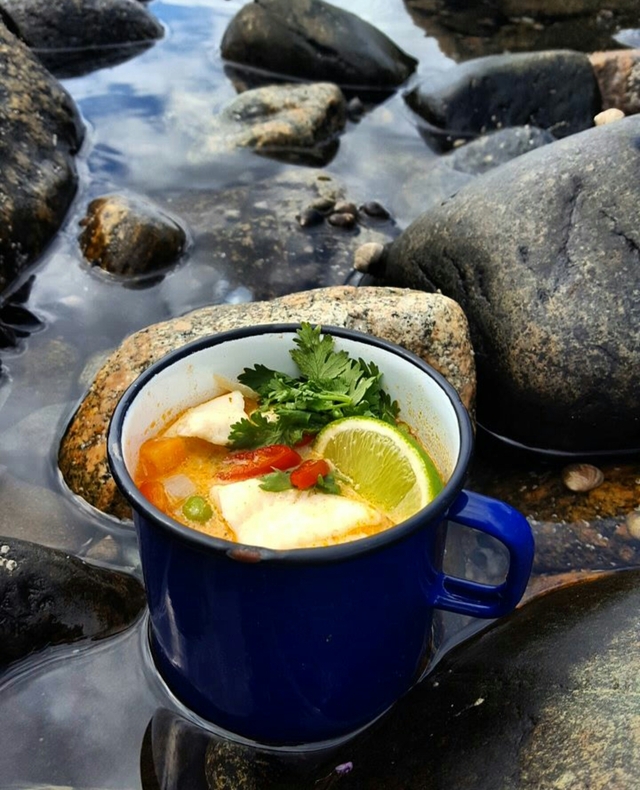 Red curry fiskesuppe